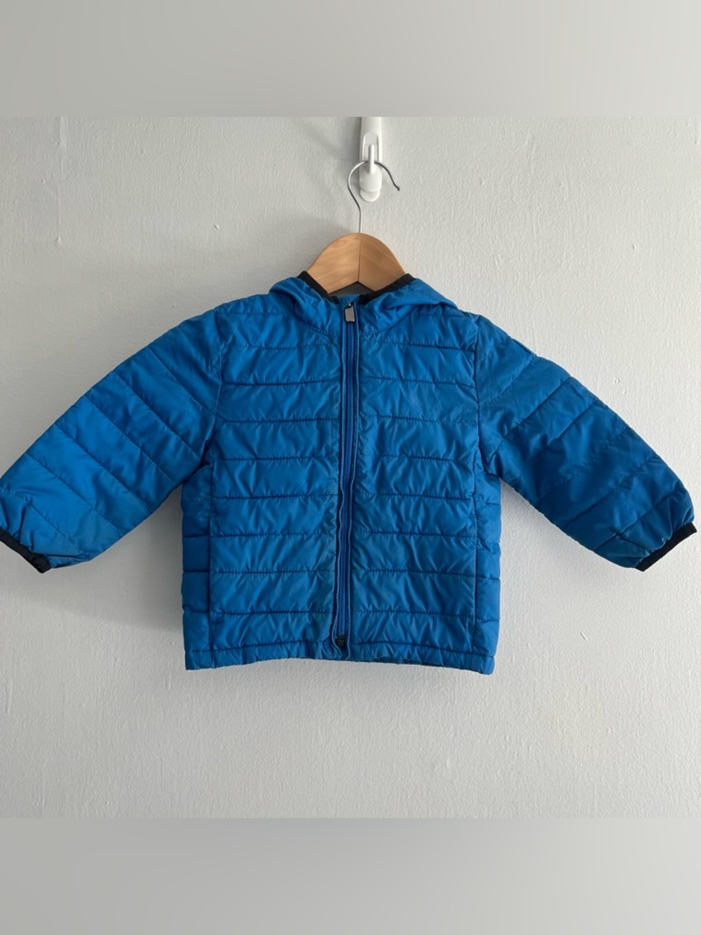 GAP Toddler Bright Blue Quilted Hooded Light Weight Jacket